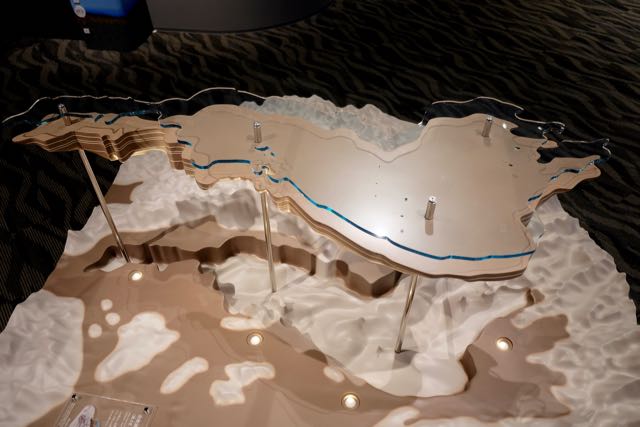 Model showing the sediments under the lake