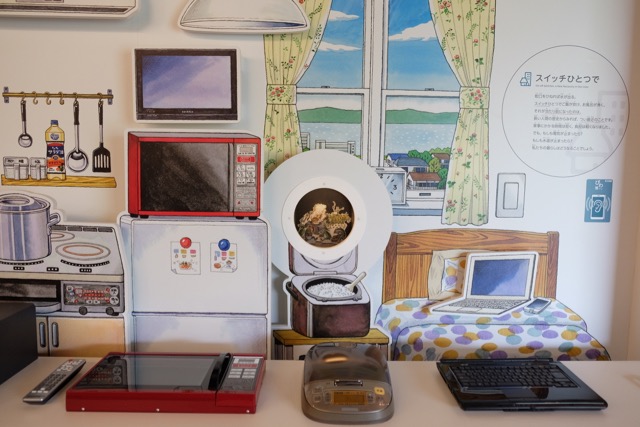 Display of domestic appliances demonstrating the convenience of modern life. 