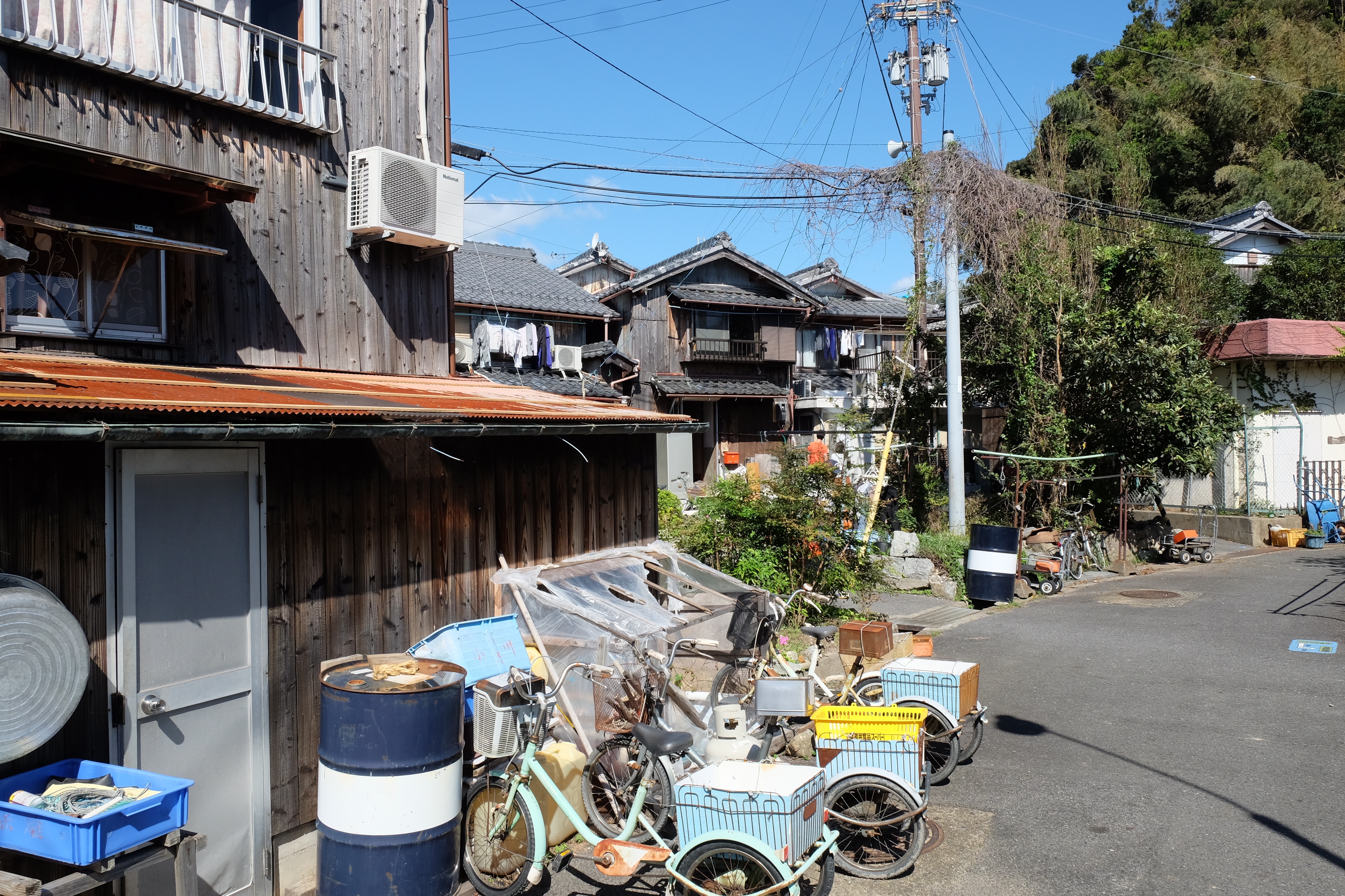 One of the narrow roads on Okishima. The island is car-free, with tricycles the favoured mode of transport. (8 October 2018)