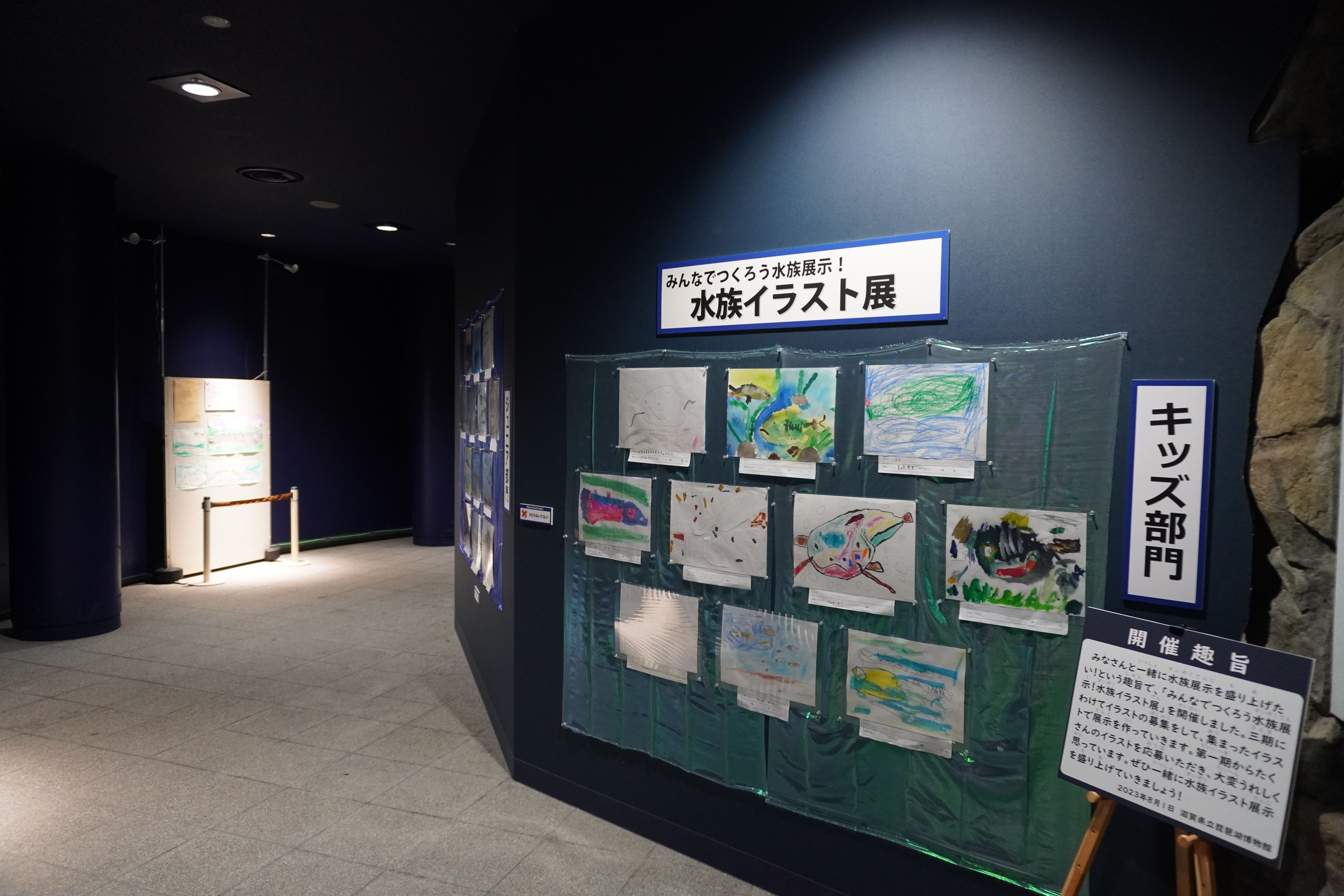 みなさまから募集した 「みんなが見たいびわ博水槽」のイラストを 琵琶湖博物館にて展示します！